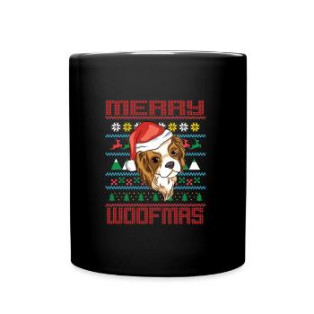Cavalier de Noël King Charles Spaniel Chiens - Mug uni - noir - Devant