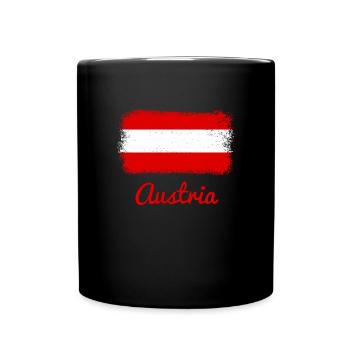 Austria Nationalflagge austria flag - Tasse einfarbig - Schwarz - Vorne