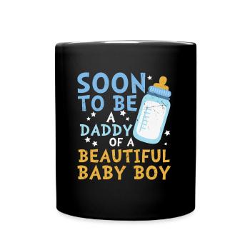 Soon to be a Daddy of a Boy - Tasse einfarbig - Schwarz - Vorne