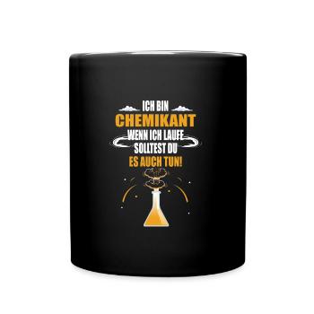 Chemikant Lustiger Spruch Chemie wie kochen - Tasse einfarbig - Schwarz - Vorne