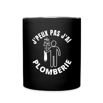 j peux pas j ai plomberie - Mug uni - noir - Devant