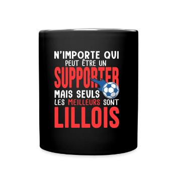 Cadeau foot lille supporter football lillois - Mug uni - noir - Devant