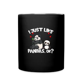 Pandas Ich Mag Halt einfach Pandas Ok - Tasse einfarbig - Schwarz - Vorne