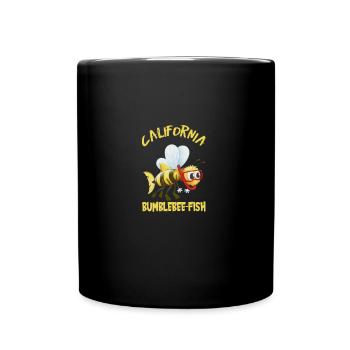 Kalifornischer Hummel Fisch - Tasse einfarbig - Schwarz - Vorne