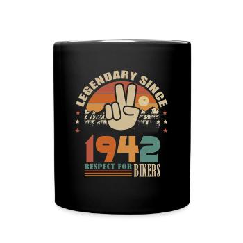 moto anniversaire né en 1942 motard 80 ans - Mug uni - noir - Devant
