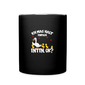Ente Ich Mag Halt einfach Enten Ok - Tasse einfarbig - Schwarz - Vorne