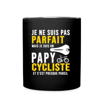 papy cycliste humour vélo velo vélos velos - Mug uni - noir - Devant