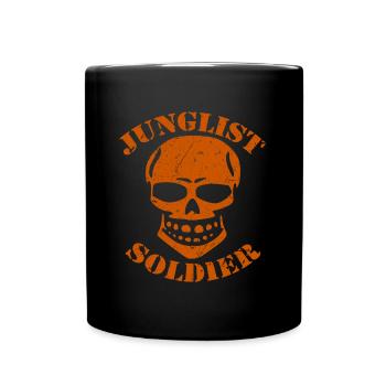 DNB Junglist Soldier Skull Drum n Bass 90s Sienna - Full Colour Mug - black - Front