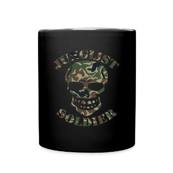 DNB Junglist Soldier Skull Drum n Bass 90s Camo - Full Colour Mug - black - Front