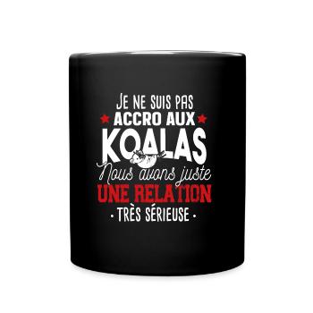 Koala Relation Animal Mignon Cadeau Humour Zoo - Mug uni - noir - Devant