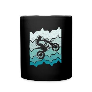 Motocross Dirt Bike Motorrad Retro Moto-Cross - Tasse einfarbig - Schwarz - Vorne