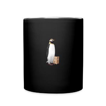 Pinguin auf durchreise Urlaubsreise in den Süden - Tasse einfarbig - Schwarz - Vorne