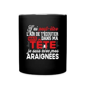 Araignée Araignées Insecte Animal Cadeau Humour - Mug uni - noir - Devant