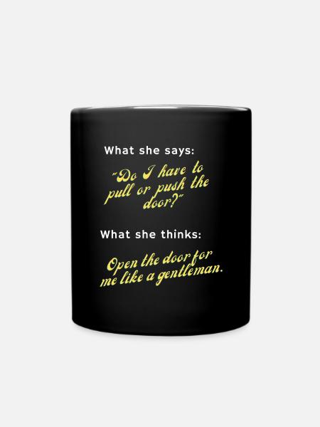 Ouvrez-le comme un gentleman! - Mug uni - noir