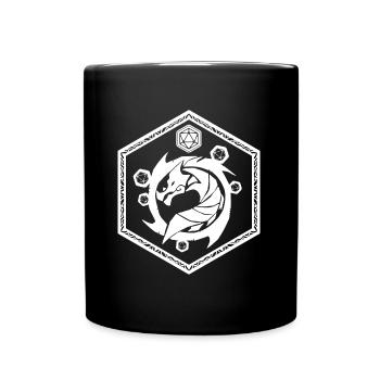 Polyertral Drachenkopf würfelt - Tasse einfarbig - Schwarz - Vorne