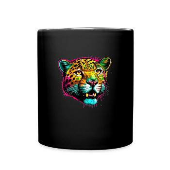 Rainbow Color Splash Leopard Par Jaguar - Mug uni - noir - Devant