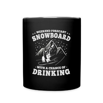 Prévisions de fin de semaine Snowboard et consommation d’alcool - Mug uni - noir - Devant