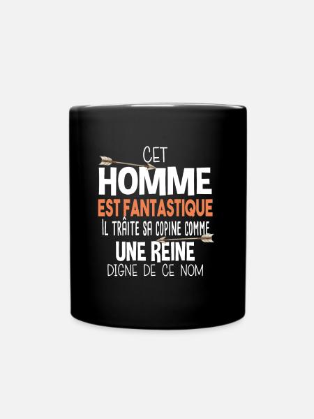 Homme Fantastique Reine Couple Cadeau Amour Humour - Mug uni - noir