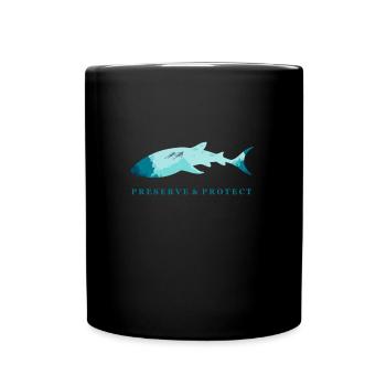 Conservation de la nature baleine requin silhouette poisson - Mug uni - noir - Devant