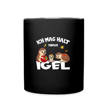 Igel Ich Mag Halt Einfach Igel Ok süßer igel - Tasse einfarbig - Schwarz - Vorne