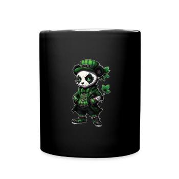 St. Patricks Day Motiv,PANDA - Tasse einfarbig - Schwarz - Vorne