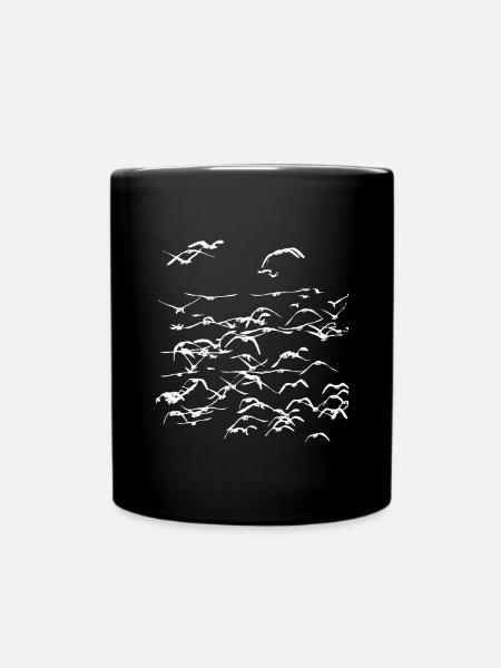 Wild geese Wild goose flock of birds - Full Colour Mug - black