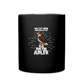 Dies ist mein Menschen Kostüm ich bin ein Adler - Tasse einfarbig - Schwarz - Vorne