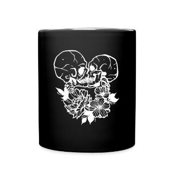 Skulls flowers - Mug uni - noir - Devant