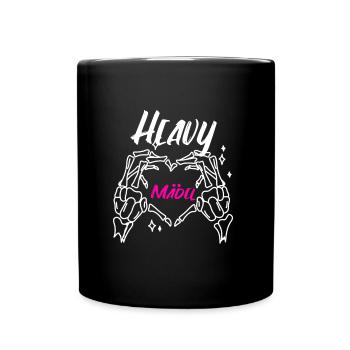 Heavy Mädel Heavy Mädl Heavy Metal Metalfan Rocker - Tasse einfarbig - Schwarz - Vorne