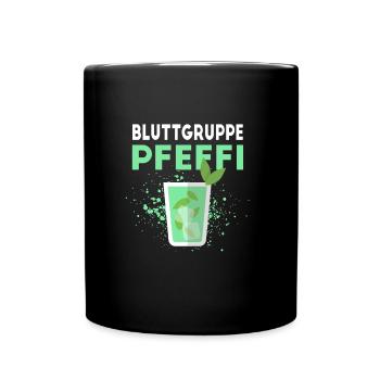 Blutgruppe Pfeffi - Tasse einfarbig - Schwarz - Vorne