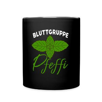 Blutgruppe Pfeffi - Tasse einfarbig - Schwarz - Vorne