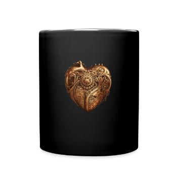 Steampunk Mechanics Heart - Full Colour Mug - black - Front