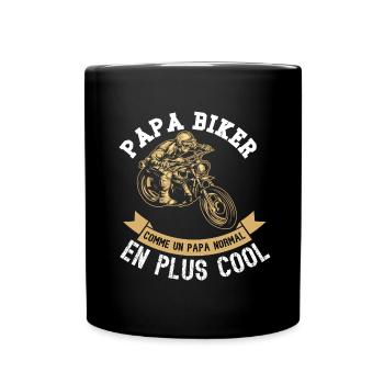 papa biker - Mug uni - noir - Devant