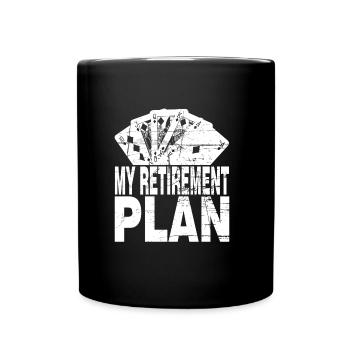 Retirement Provision Cards Play Poker Plan - Full Colour Mug - black - Front
