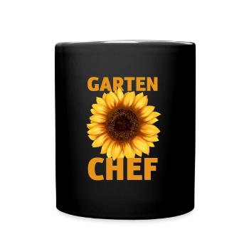Ich bin der Chef in meinem Garten Lustiger Spruch - Tasse einfarbig - Schwarz - Vorne