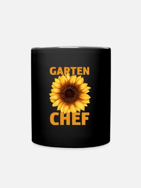 Ich bin der Chef in meinem Garten Lustiger Spruch - Tasse einfarbig - Schwarz