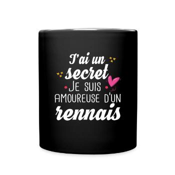 Rennais Rennes Femme Amoureuse Cadeau Amour Humour - Mug uni - noir - Devant