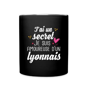 Lyonnais Lyon Femme Amoureuse Cadeau Amour Humour - Mug uni - noir - Devant