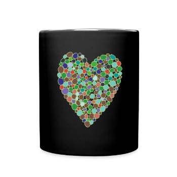 Vert coeur - Mug uni - noir - Devant