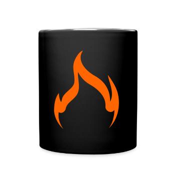 Fire Flame Outline Simple - Full Colour Mug - black - Front
