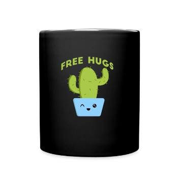 Câliner le cactus. Câlins gratuits - Mug uni - noir - Devant