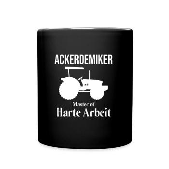 Bauer Bauernhof Harte Arbeit Traktor Mähdrescher - Tasse einfarbig - Schwarz - Vorne