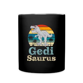 Gedi Saurus Wöd Gedi Patenonkel Österreich - Tasse einfarbig - Schwarz - Vorne
