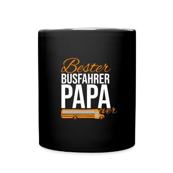 Busfahrer Papa Vater Schulbus Vatertag - Tasse einfarbig - Schwarz - Vorne