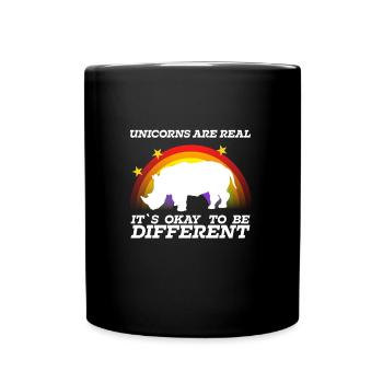 Unicorn or rhinoceros is the difference - Full Colour Mug - black - Front