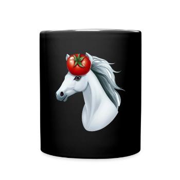 Tomate tête de cheval - Creative Horse & Vegetable Design - Mug uni - noir - Devant