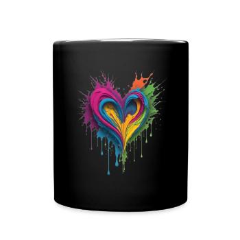 Cœur de peinture liquide - Mug uni - noir - Devant