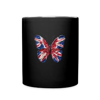 Magnificent monarch butterfly union jack - Full Colour Mug - black - Front