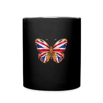 Union Jack Monarque Papillon - Mug uni - noir - Devant
