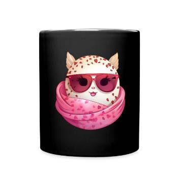 Oeuf de Pâques Kawaii avec oreilles et lunettes de soleil Drôle - Mug uni - noir - Devant